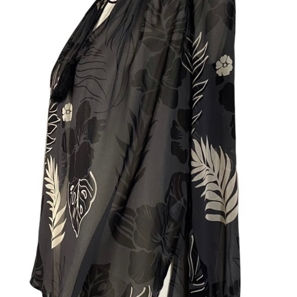 CAbi 5597 Aloha Blouse Sheer Floral Peasant XL - Picture 3 of 8